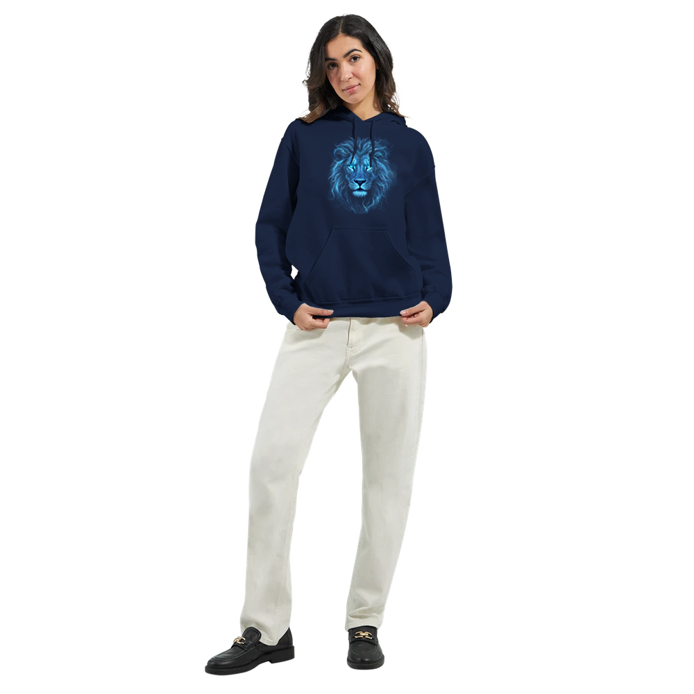 Klassischer Unisex Hoodie | Premium Hoodie – Blue Electric Lion