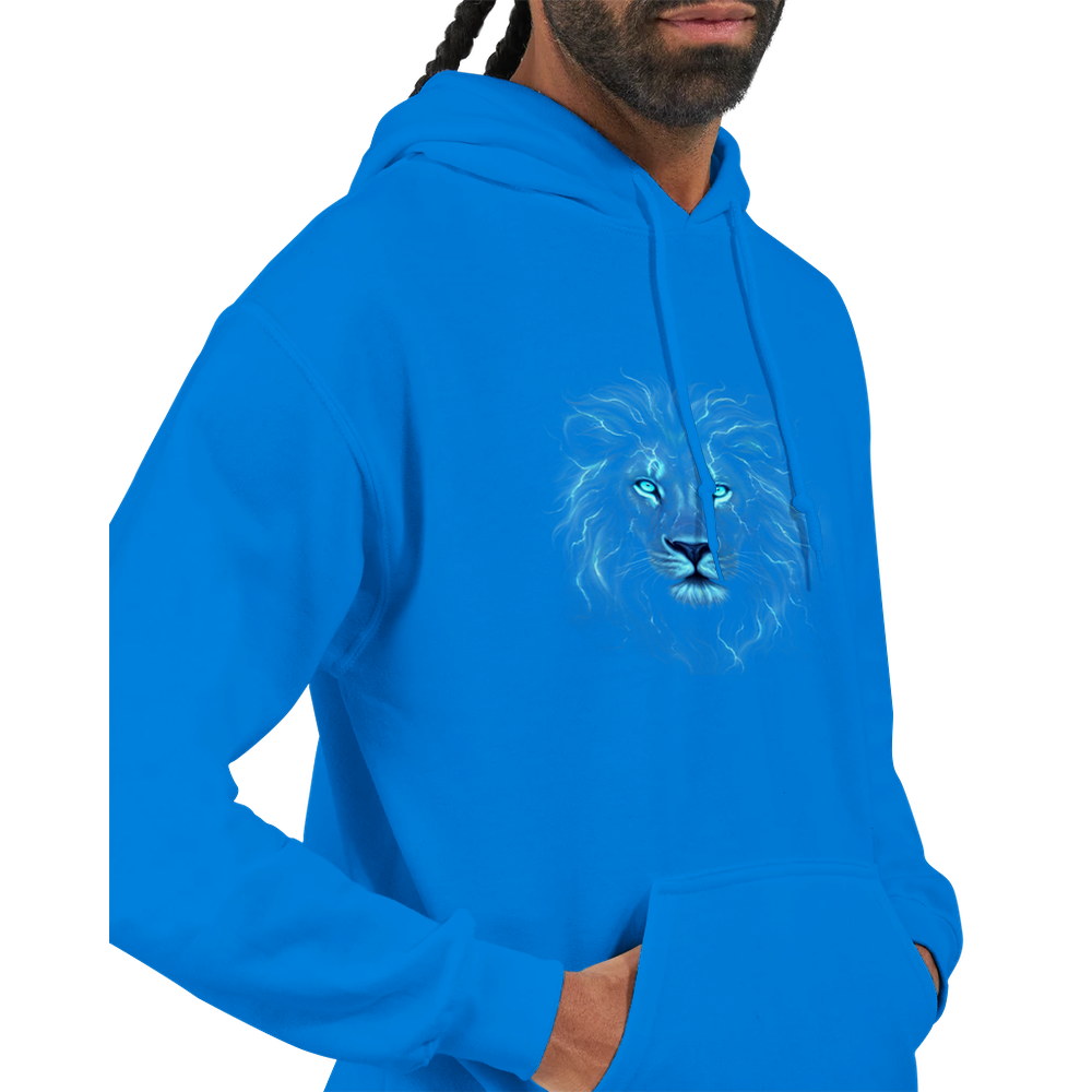Klassischer Unisex Hoodie | Premium Hoodie – Blue Electric Lion