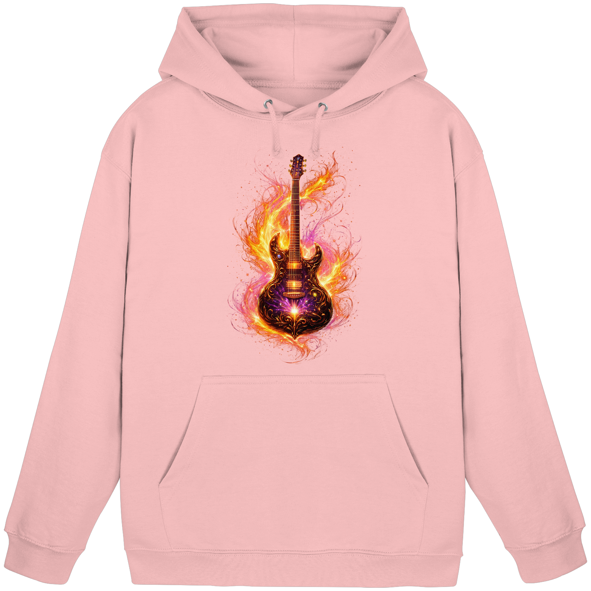 Basic Unisex Hoodie  -  Red Electric Guitar – Luminous Series | Premium Wear -