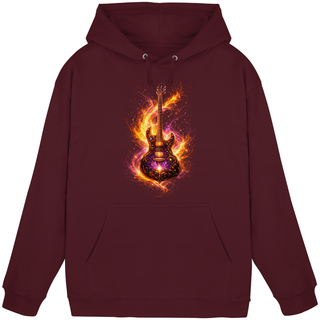 Basic Unisex Hoodie  -  Red Electric Guitar – Luminous Series | Premium Wear -