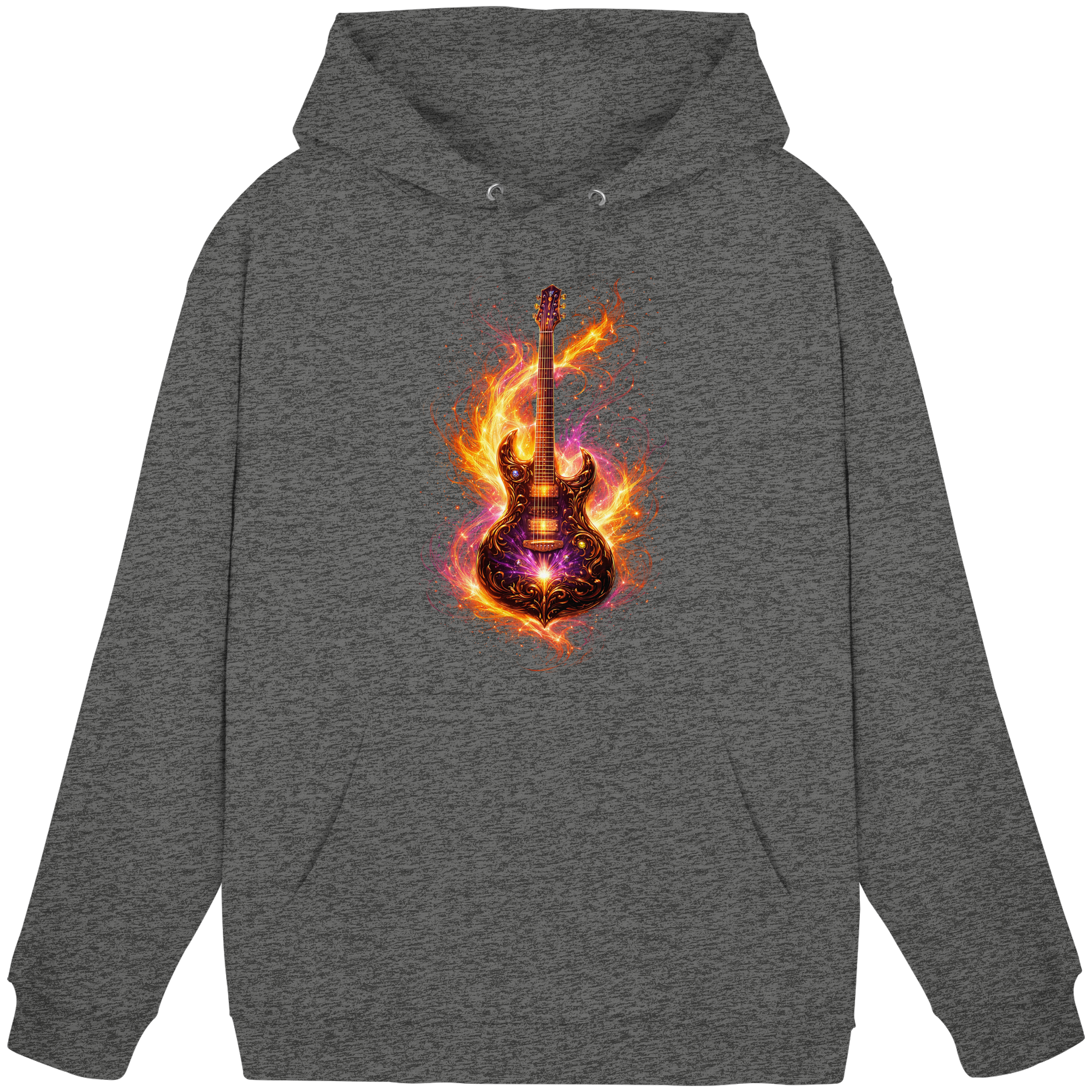 Basic Unisex Hoodie  -  Red Electric Guitar – Luminous Series | Premium Wear -