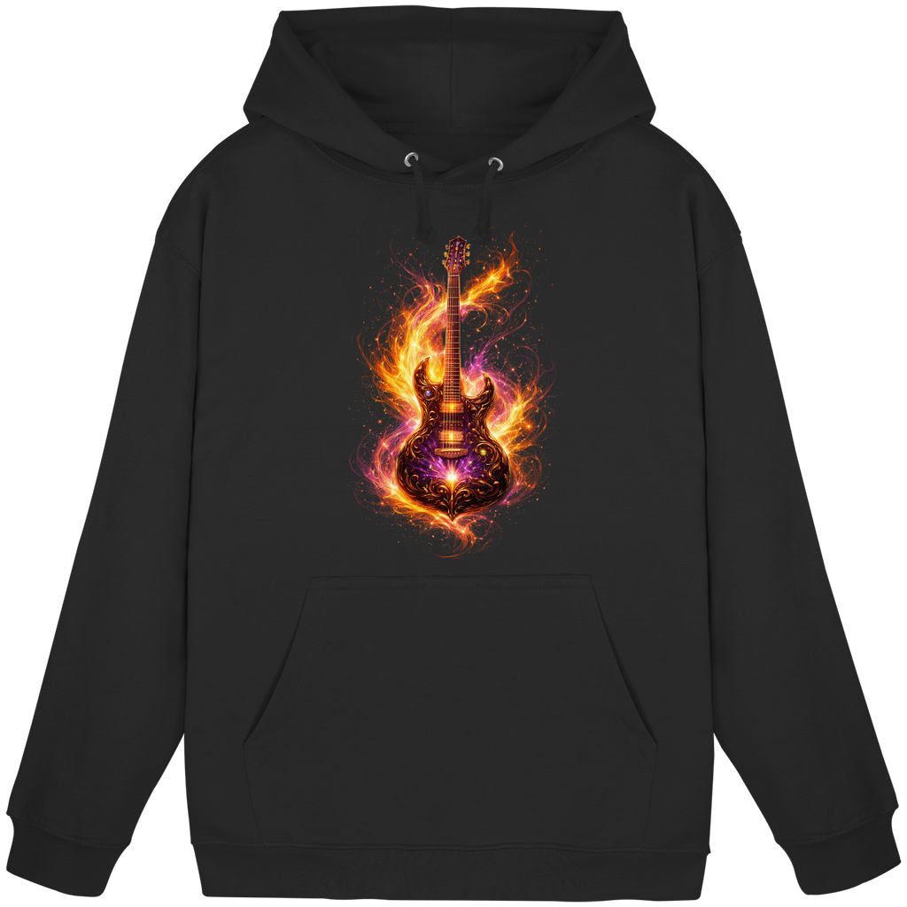 Basic Unisex Hoodie  -  Red Electric Guitar – Luminous Series | Premium Wear -