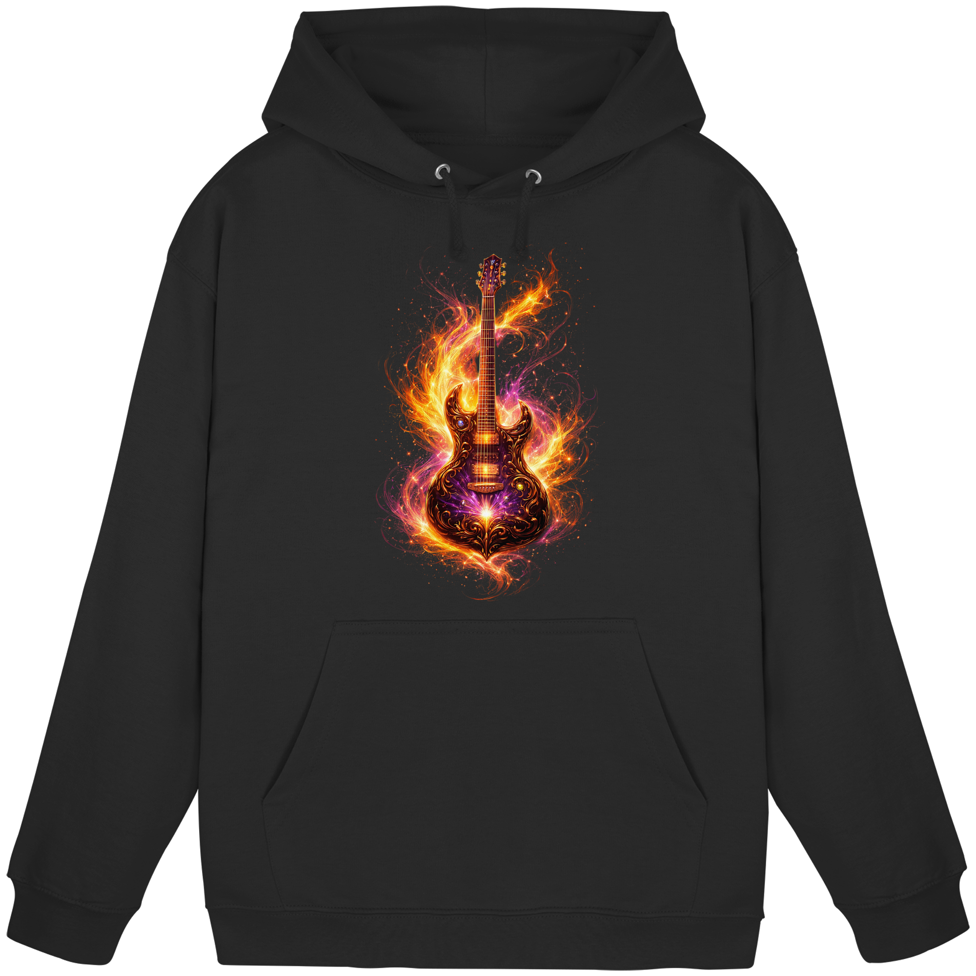 Basic Unisex Hoodie  -  Red Electric Guitar – Luminous Series | Premium Wear -