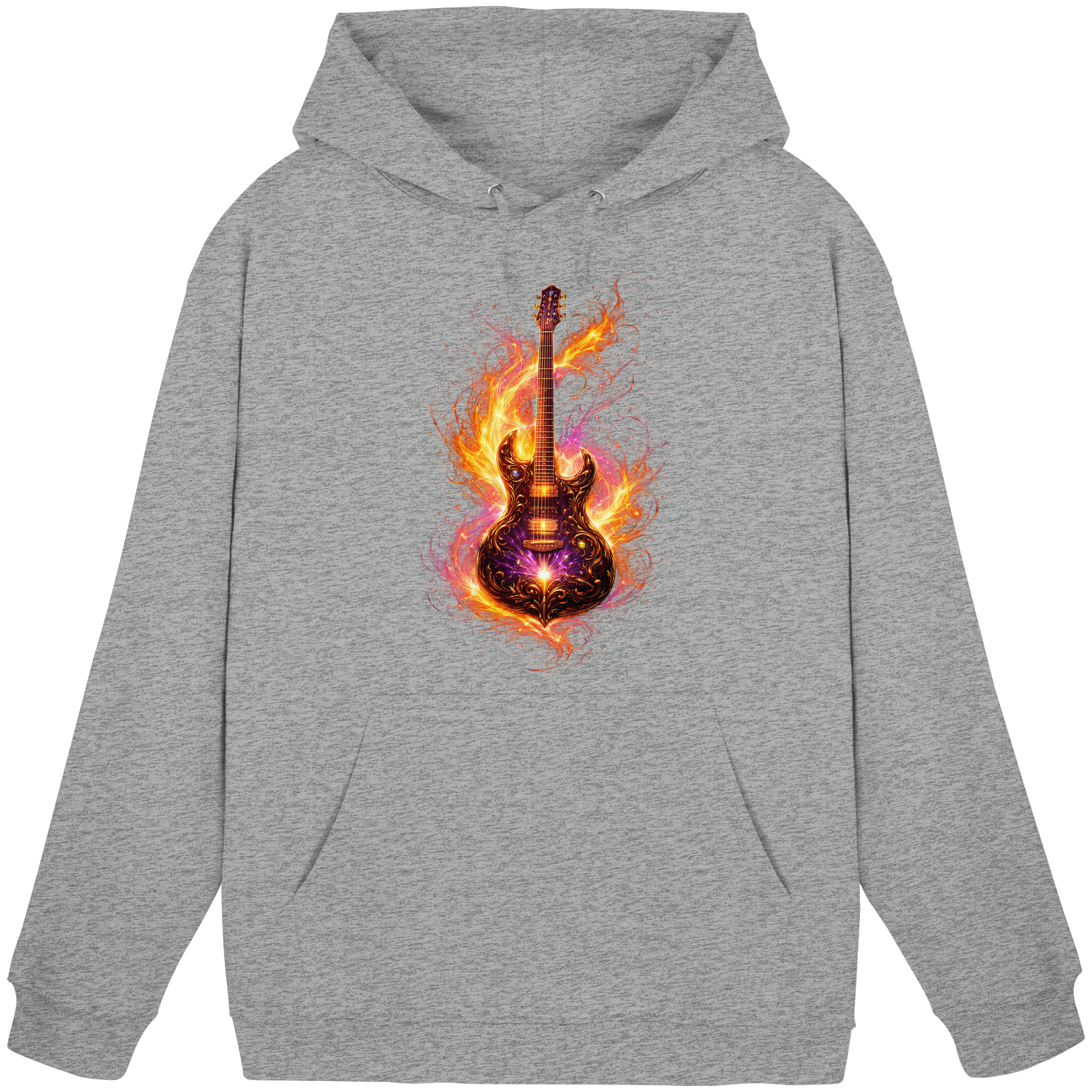 Basic Unisex Hoodie  -  Red Electric Guitar – Luminous Series | Premium Wear -