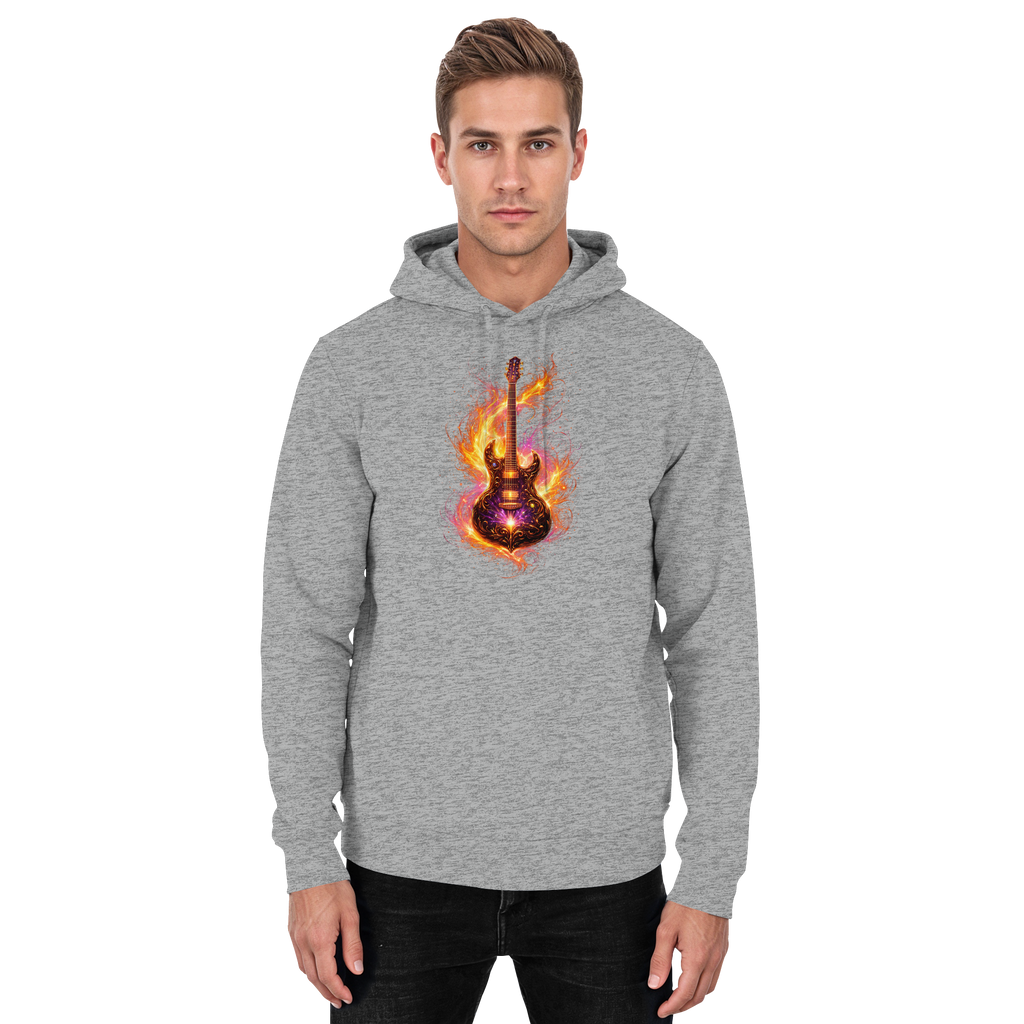 Basic Unisex Hoodie  -  Red Electric Guitar – Luminous Series | Premium Wear -