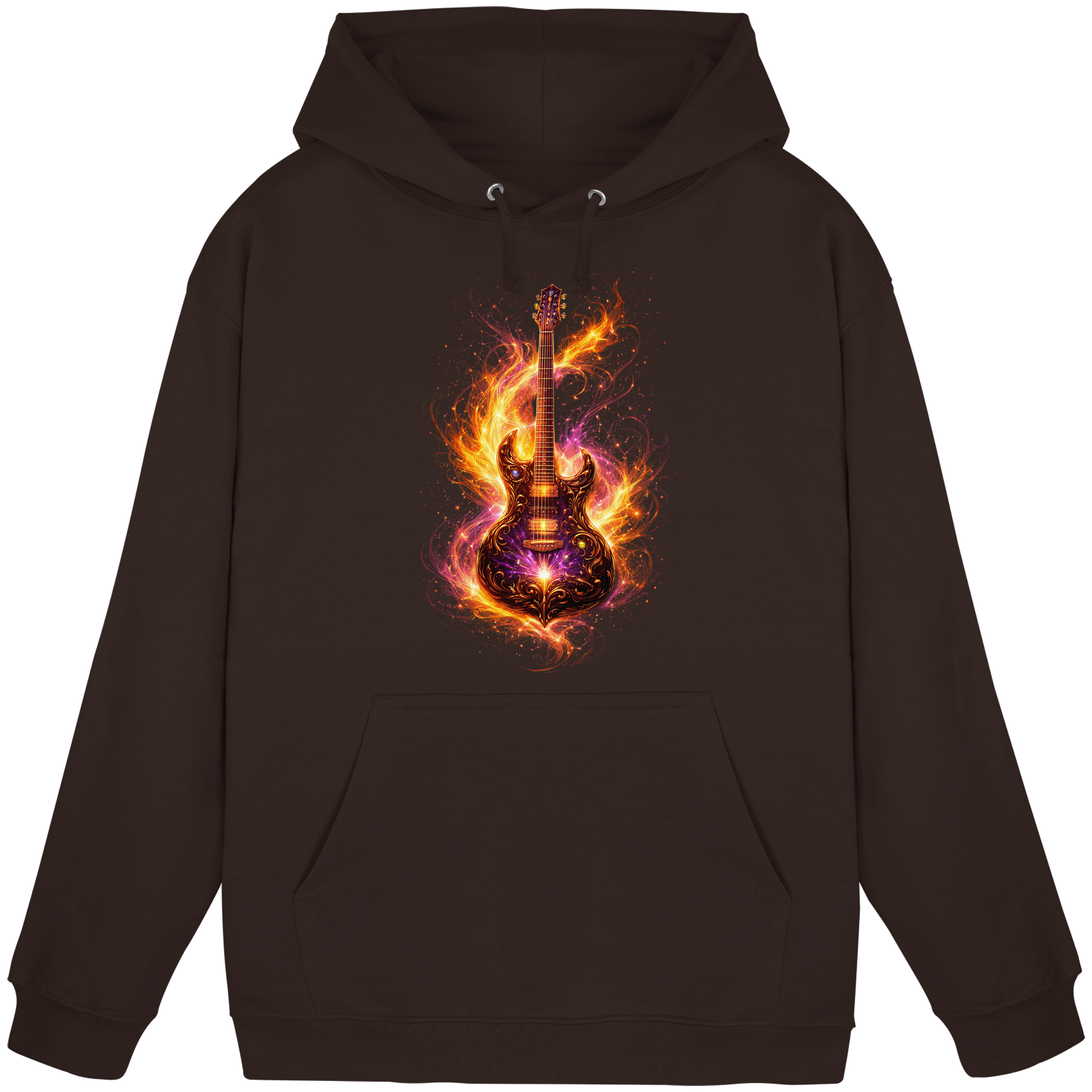 Basic Unisex Hoodie  -  Red Electric Guitar – Luminous Series | Premium Wear -