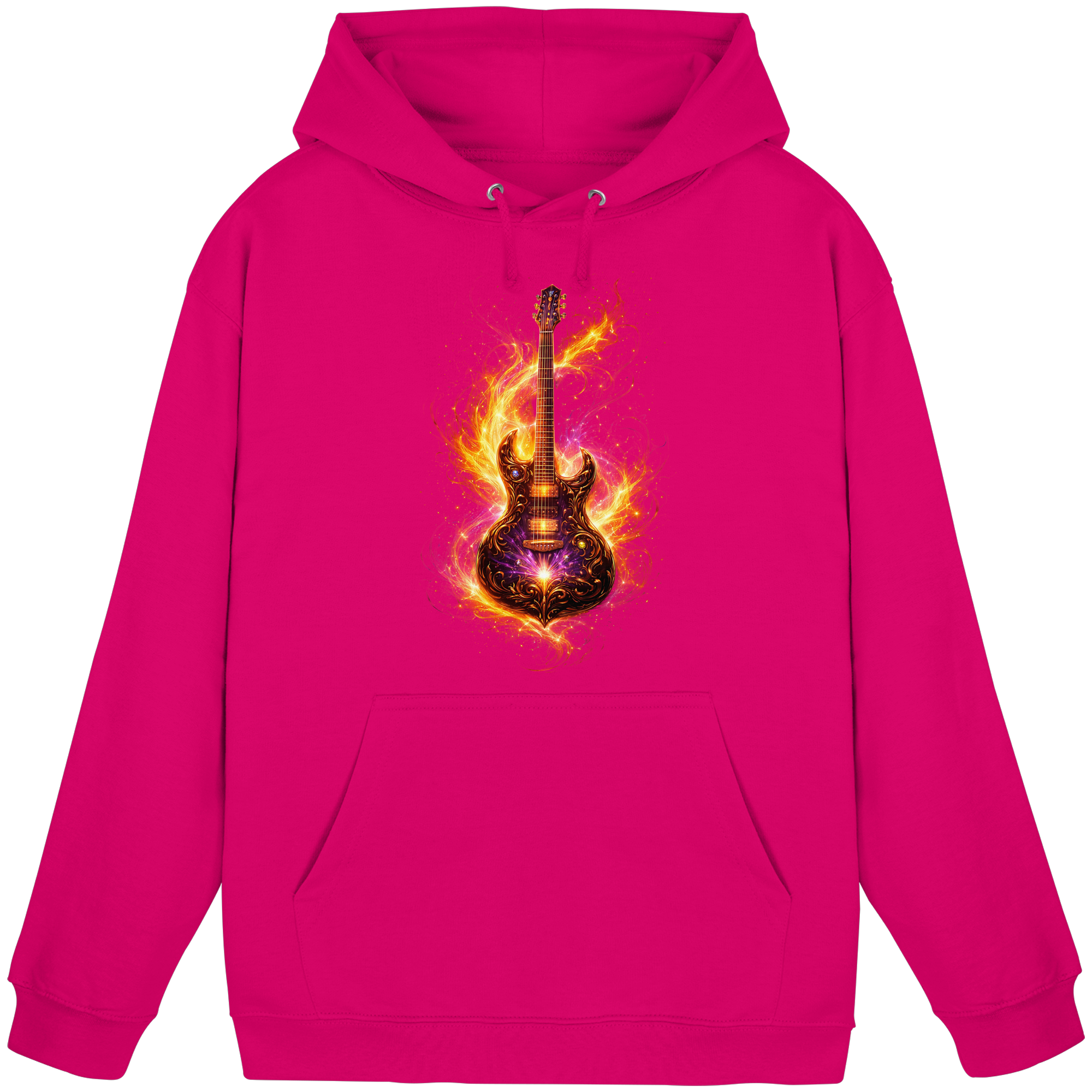 Basic Unisex Hoodie  -  Red Electric Guitar – Luminous Series | Premium Wear -