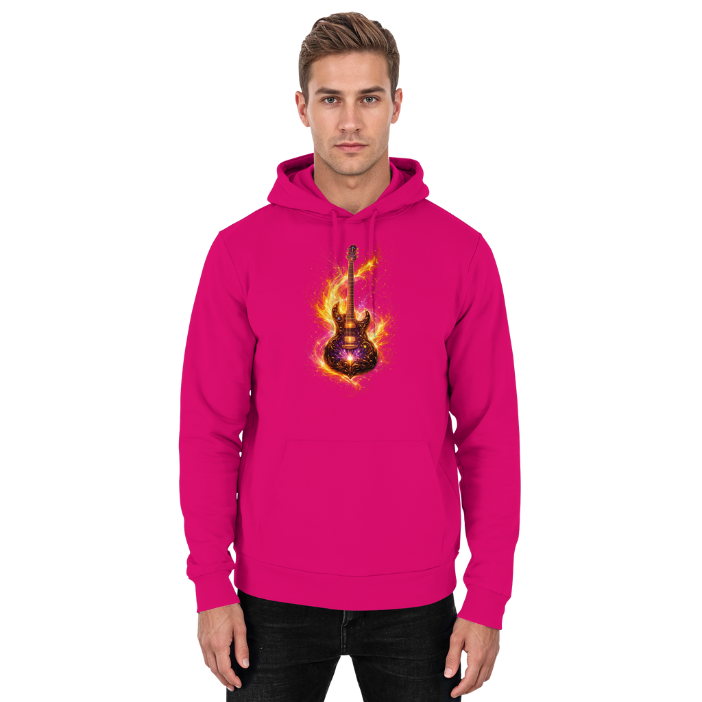Basic Unisex Hoodie  -  Red Electric Guitar – Luminous Series | Premium Wear -