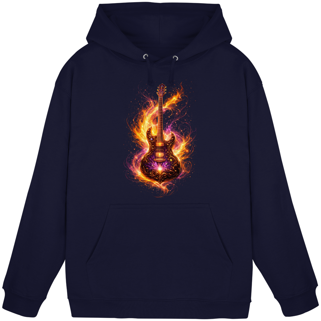Basic Unisex Hoodie  -  Red Electric Guitar – Luminous Series | Premium Wear -