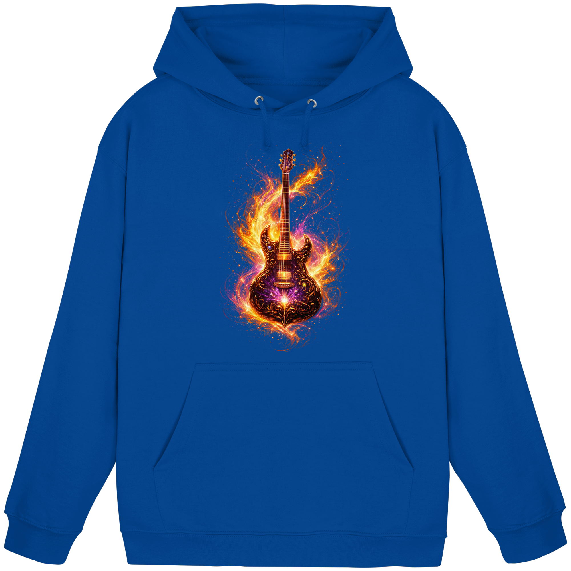 Basic Unisex Hoodie  -  Red Electric Guitar – Luminous Series | Premium Wear -