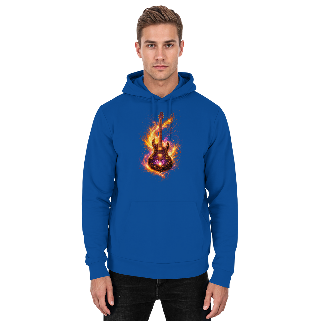 Basic Unisex Hoodie  -  Red Electric Guitar – Luminous Series | Premium Wear -
