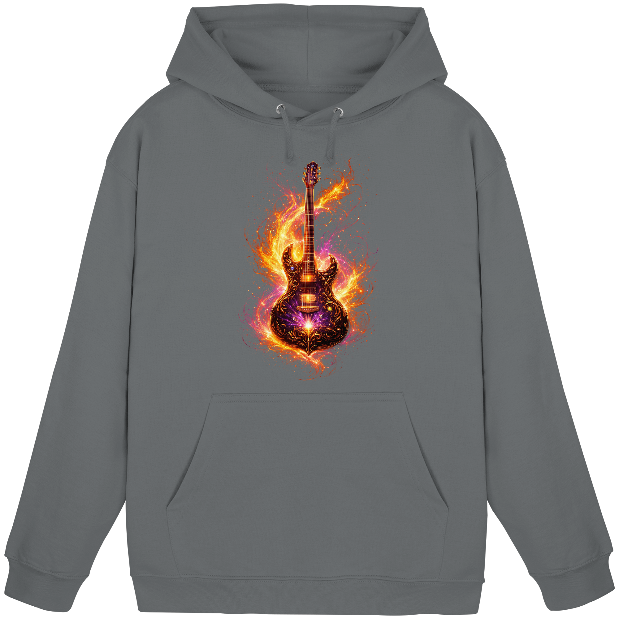 Basic Unisex Hoodie  -  Red Electric Guitar – Luminous Series | Premium Wear -