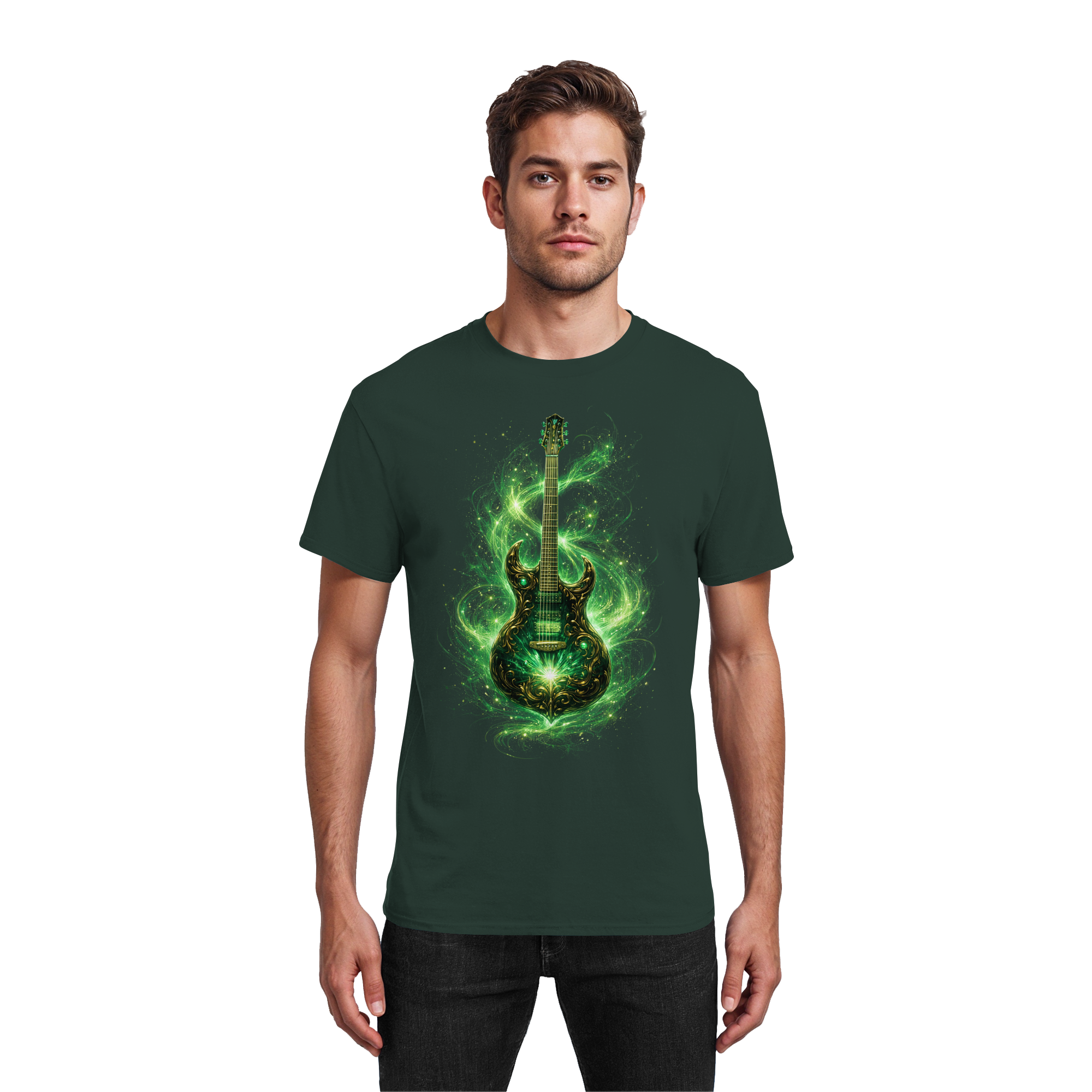 Kollektion: Green Electric Guitar – Luminous Series - Heavy Cotton T-Shirt