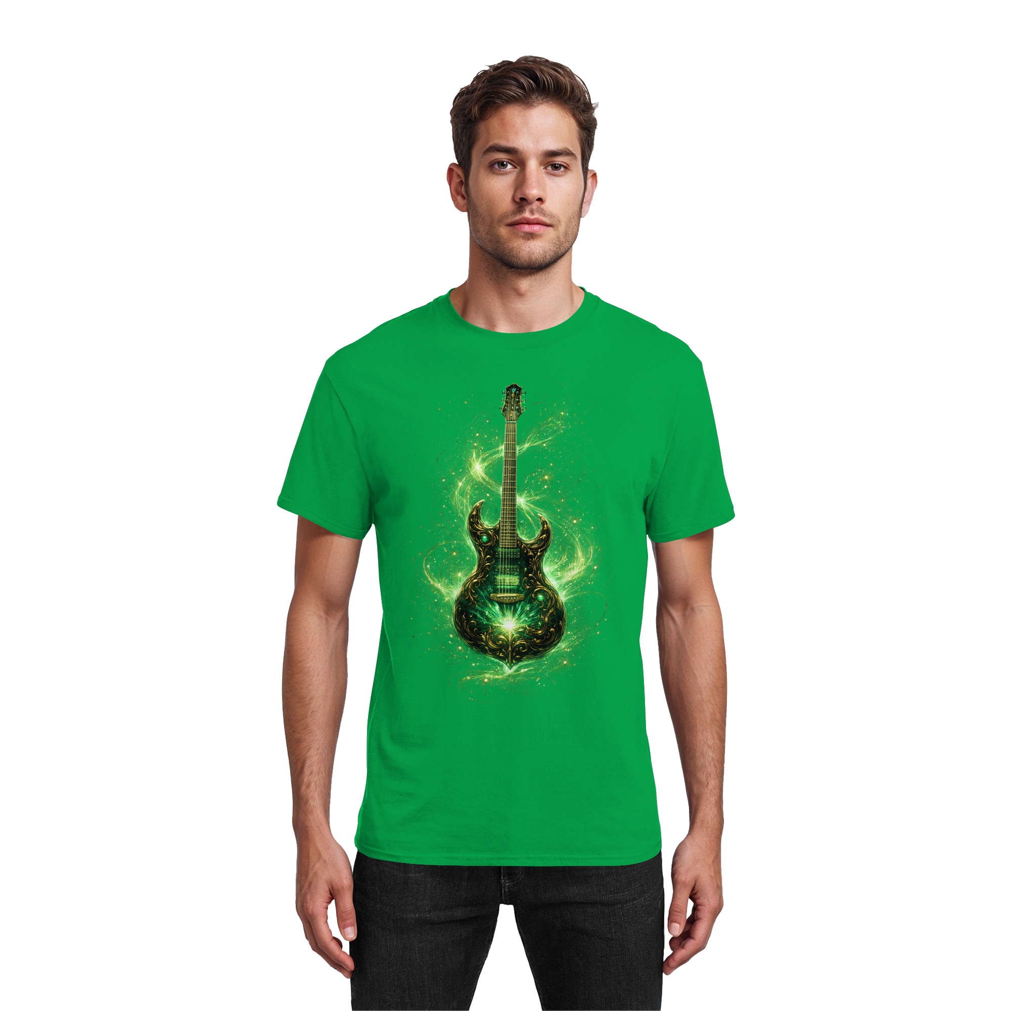Kollektion: Green Electric Guitar – Luminous Series - Heavy Cotton T-Shirt