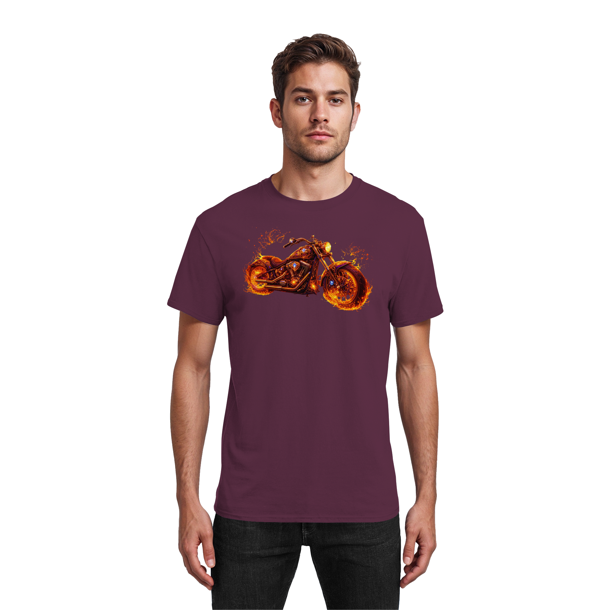 Heavy Cotton T-Shirt  -  Purple Flame Rider aus der Luminous Series