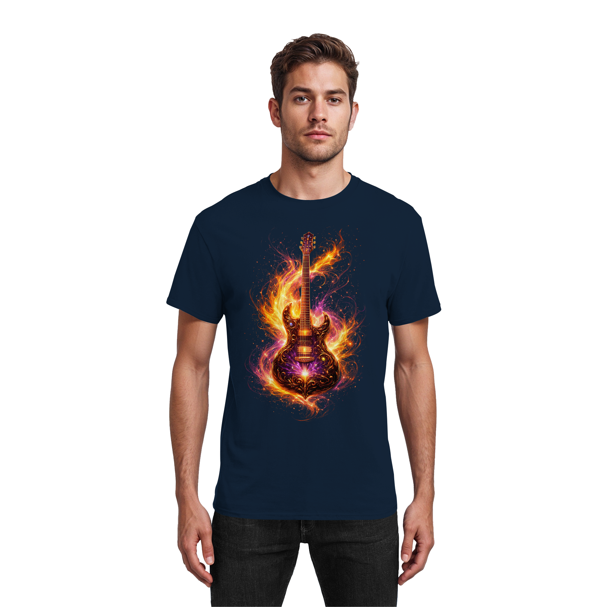 Premium Wear - Heavy Cotton T-Shirt – Luminous Series | . Red Electric Guitar