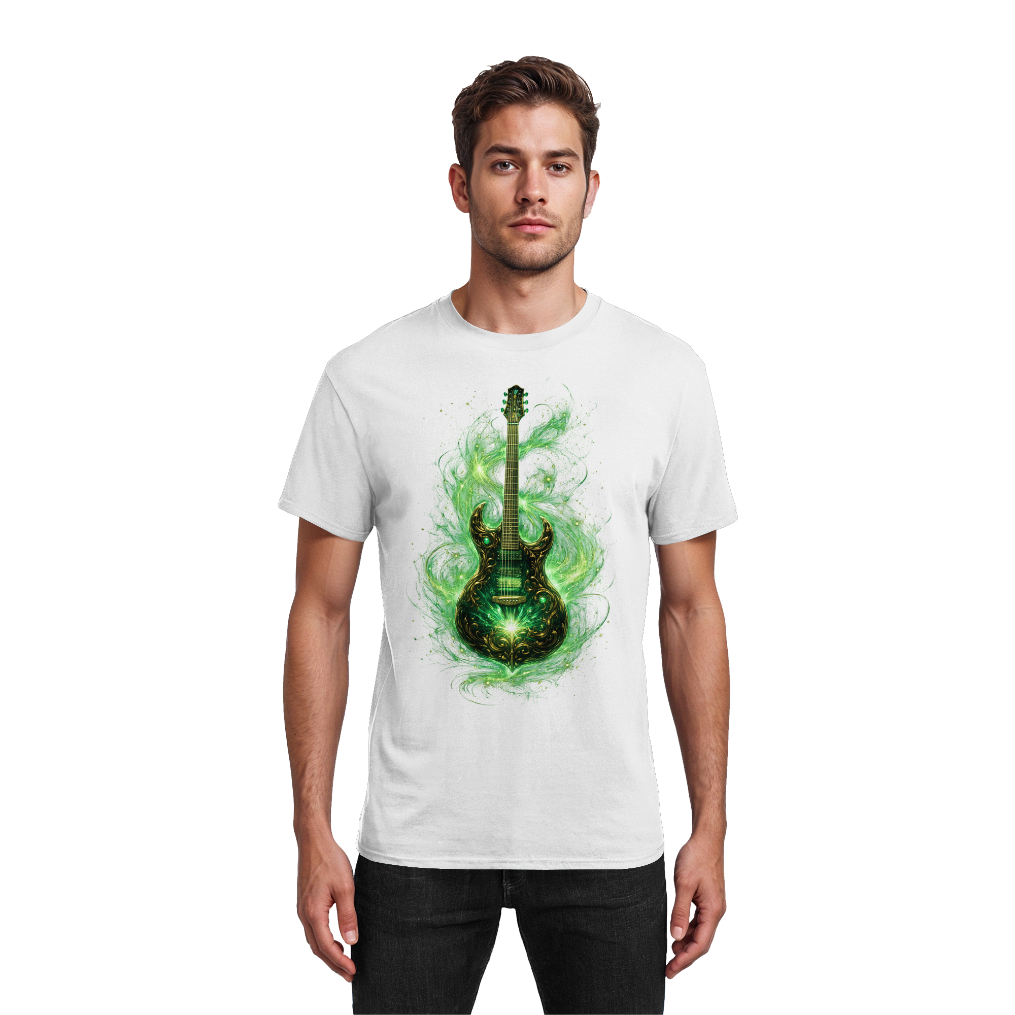 Kollektion: Green Electric Guitar – Luminous Series - Heavy Cotton T-Shirt