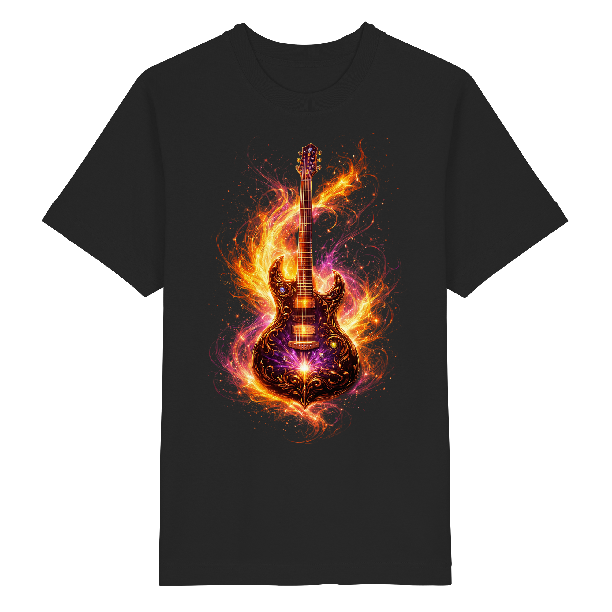 Heavy Oversized Organic Shirt  -  Red Electric Guitar – Luminous Series | Premium Wear -