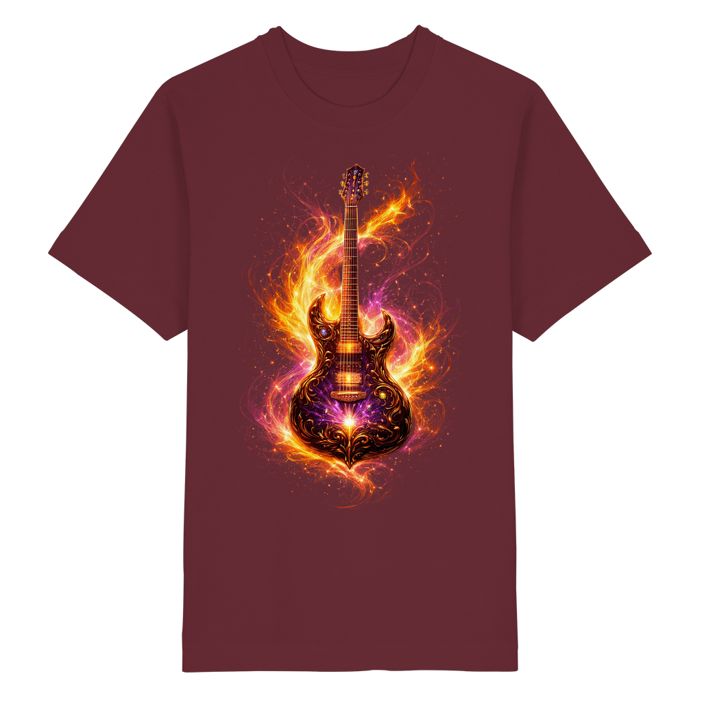 Heavy Oversized Organic Shirt  -  Red Electric Guitar – Luminous Series | Premium Wear -