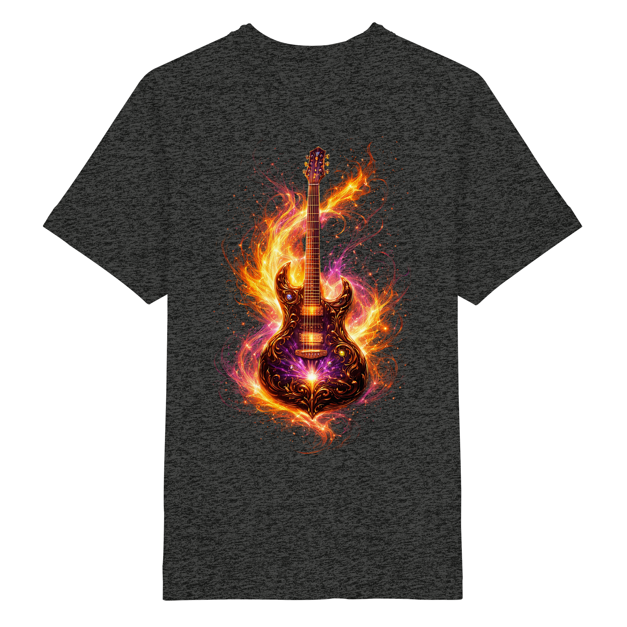 Heavy Oversized Organic Shirt  -  Red Electric Guitar – Luminous Series | Premium Wear -