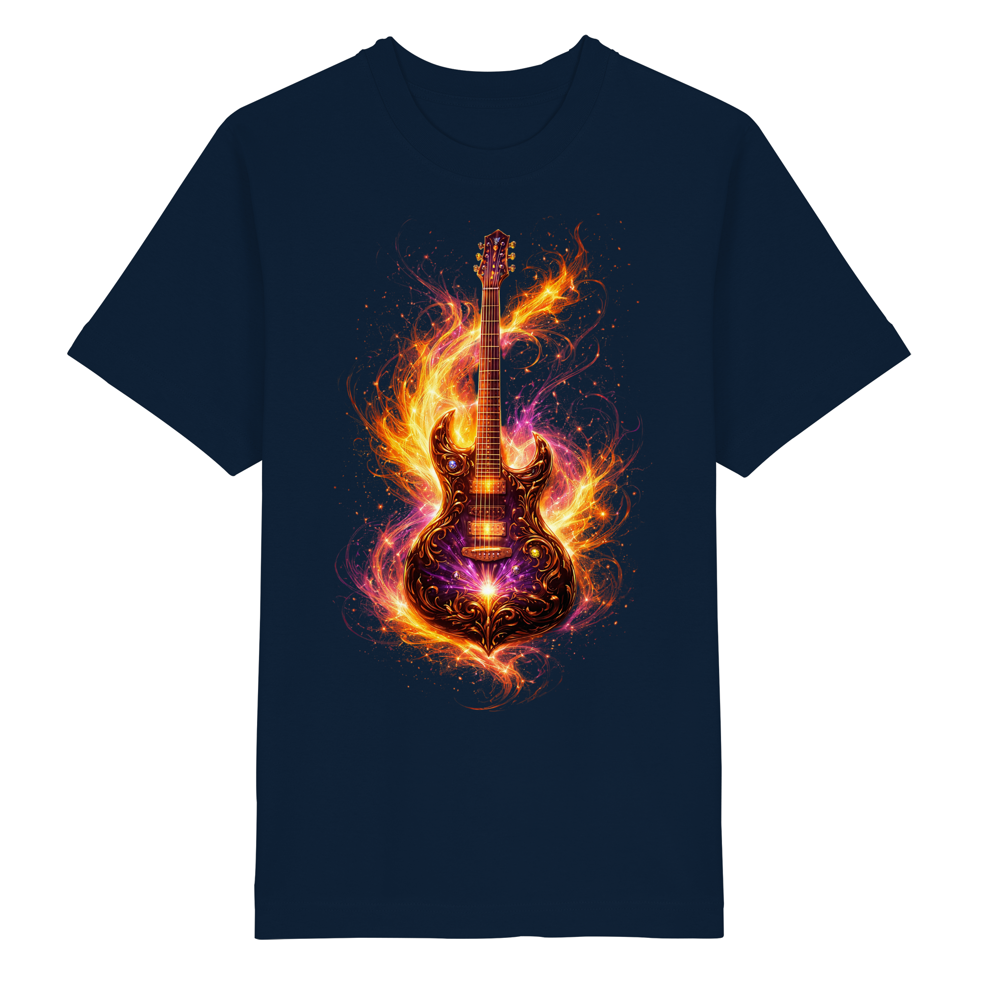 Heavy Oversized Organic Shirt  -  Red Electric Guitar – Luminous Series | Premium Wear -