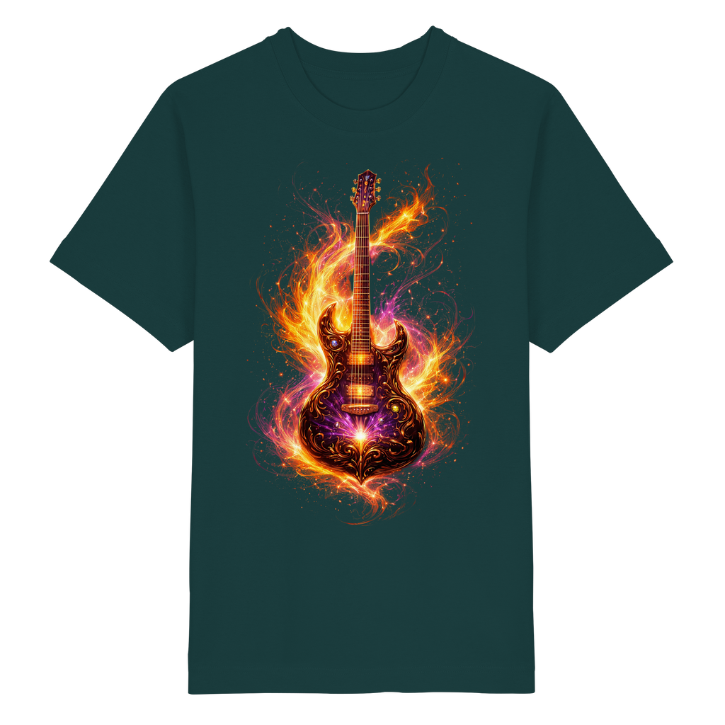 Heavy Oversized Organic Shirt  -  Red Electric Guitar – Luminous Series | Premium Wear -