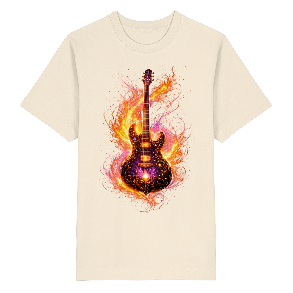 Heavy Oversized Organic Shirt  -  Red Electric Guitar – Luminous Series | Premium Wear -