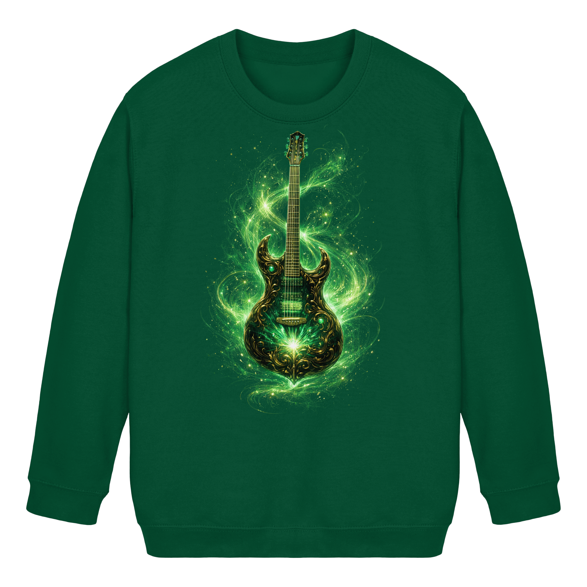 Kollektion: Green Electric Guitar – Luminous Series - Kids Basic Sweatshirt
