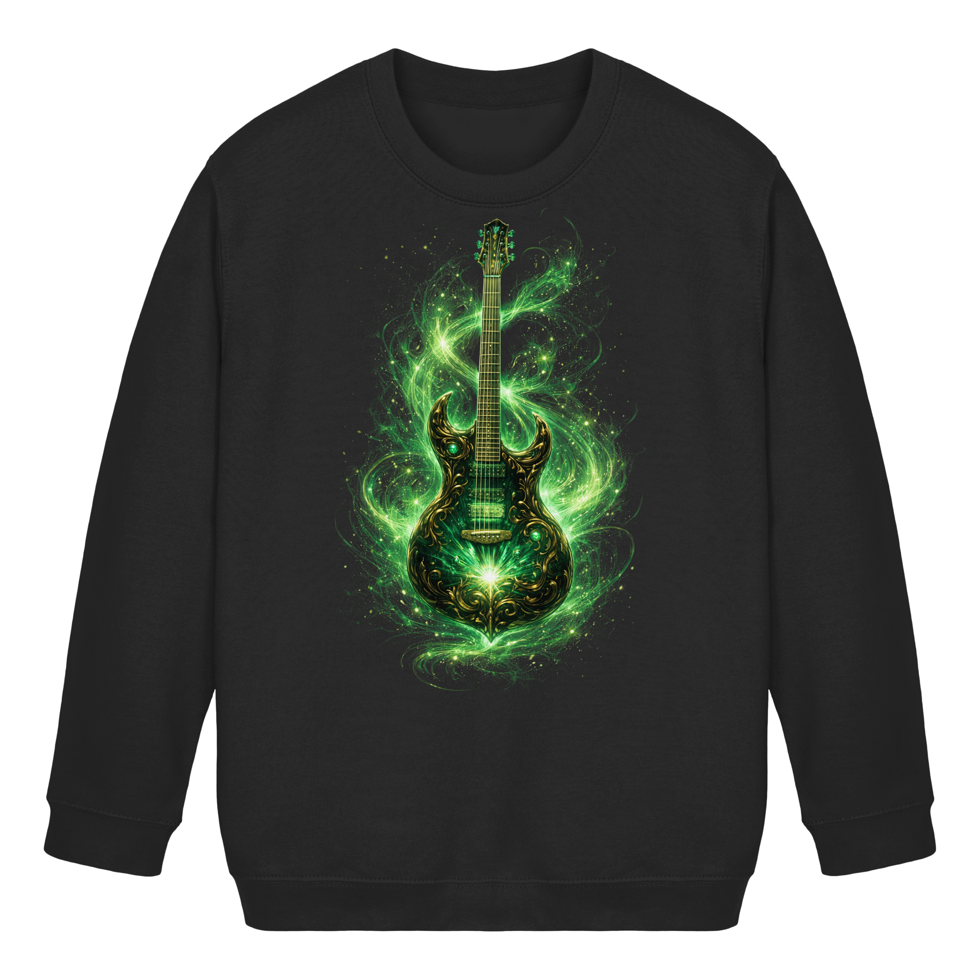 Kollektion: Green Electric Guitar – Luminous Series - Kids Basic Sweatshirt