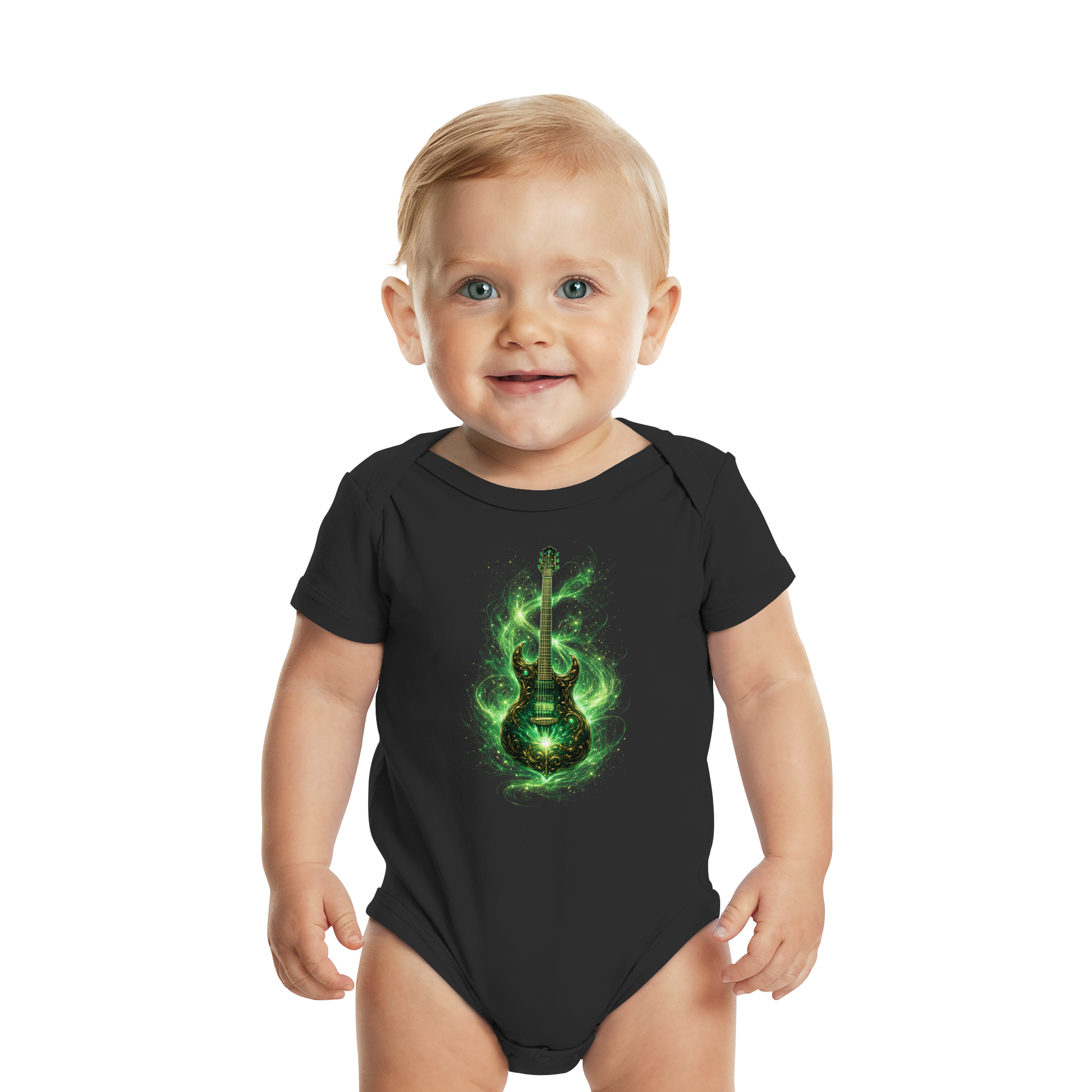 Kollektion: Green Electric Guitar – Luminous Series - Organic Baby Bodysuit