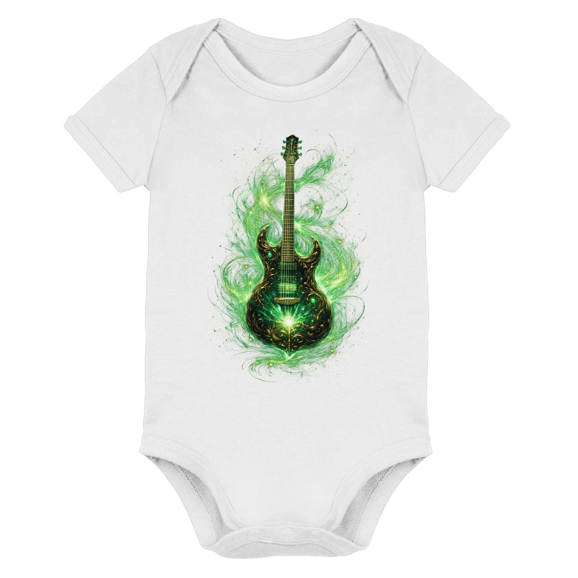 Kollektion: Green Electric Guitar – Luminous Series - Organic Baby Bodysuit