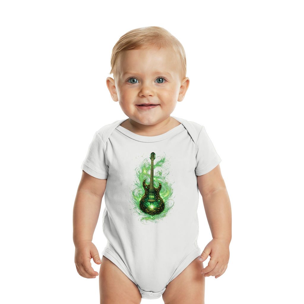 Kollektion: Green Electric Guitar – Luminous Series - Organic Baby Bodysuit