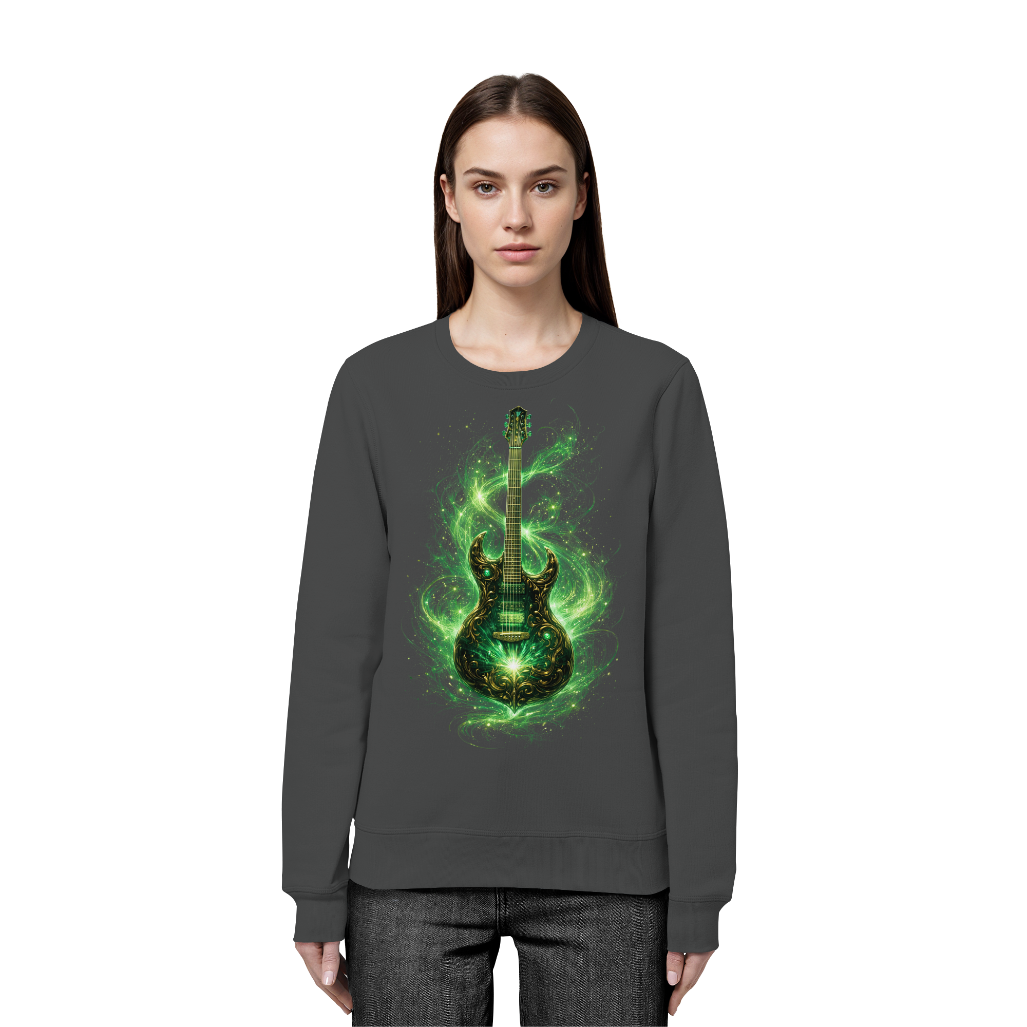 Kollektion: Green Electric Guitar – Luminous Series - Organic Basic Unisex Sweatshirt