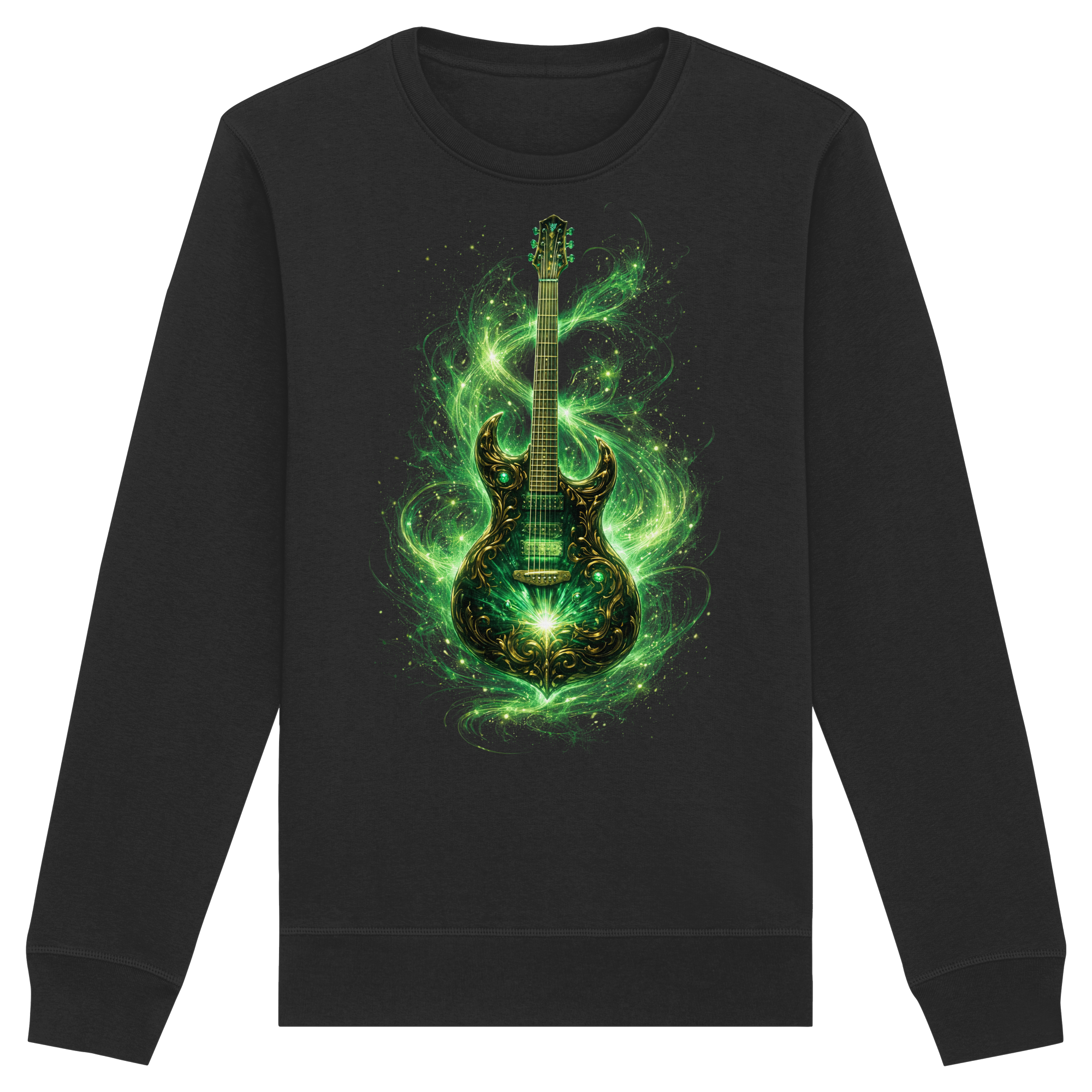 Kollektion: Green Electric Guitar – Luminous Series - Organic Basic Unisex Sweatshirt