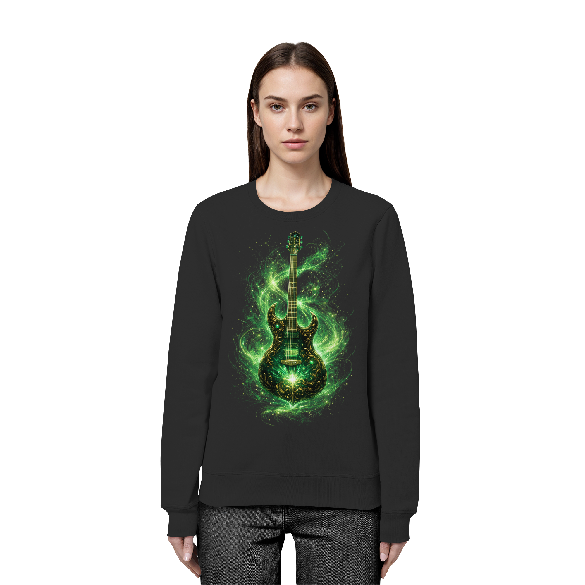 Kollektion: Green Electric Guitar – Luminous Series - Organic Basic Unisex Sweatshirt