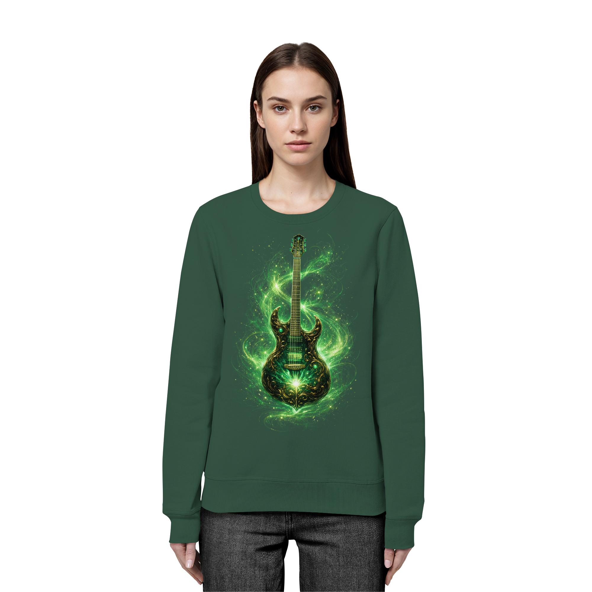 Kollektion: Green Electric Guitar – Luminous Series - Organic Basic Unisex Sweatshirt