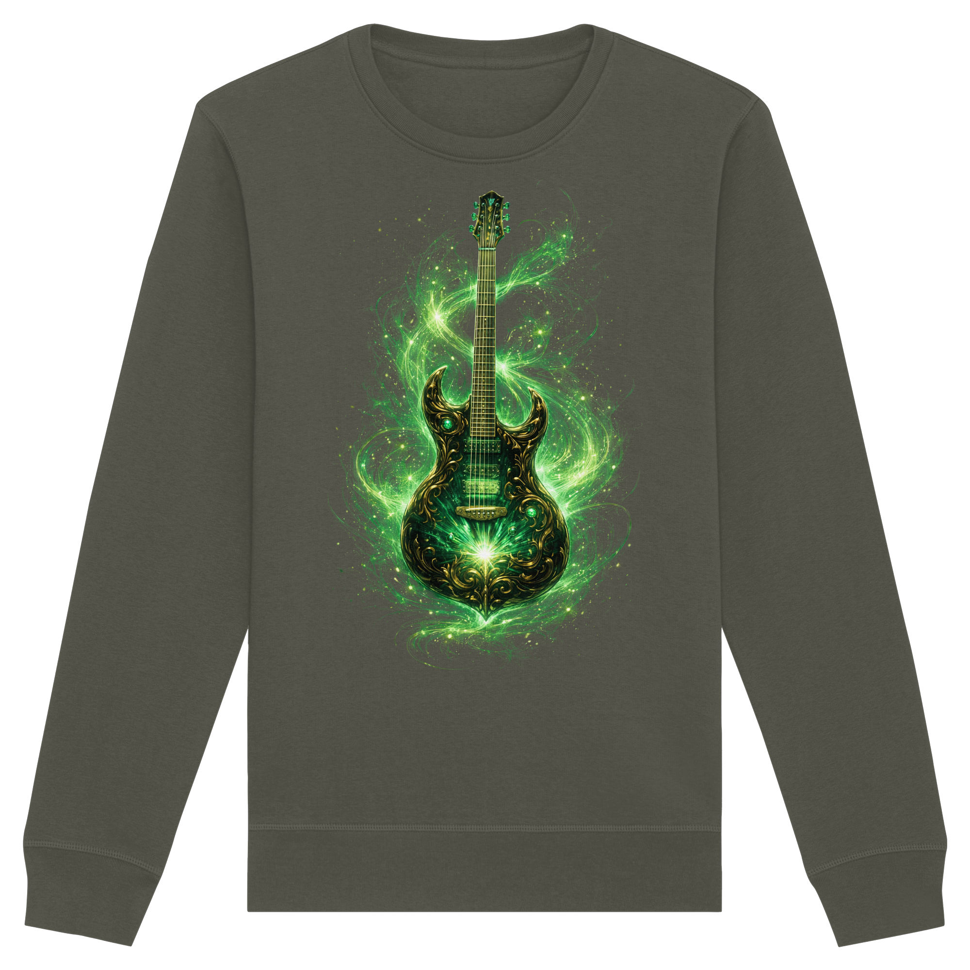 Kollektion: Green Electric Guitar – Luminous Series - Organic Basic Unisex Sweatshirt