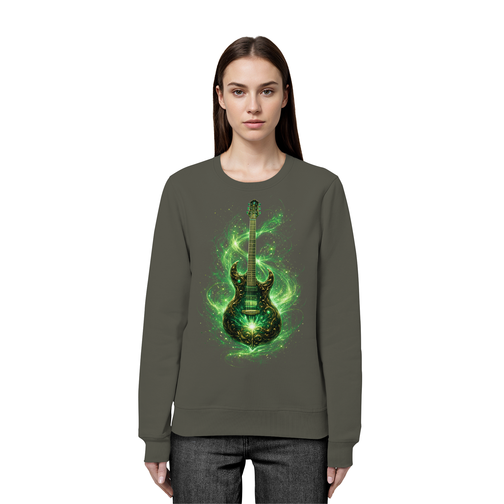 Kollektion: Green Electric Guitar – Luminous Series - Organic Basic Unisex Sweatshirt