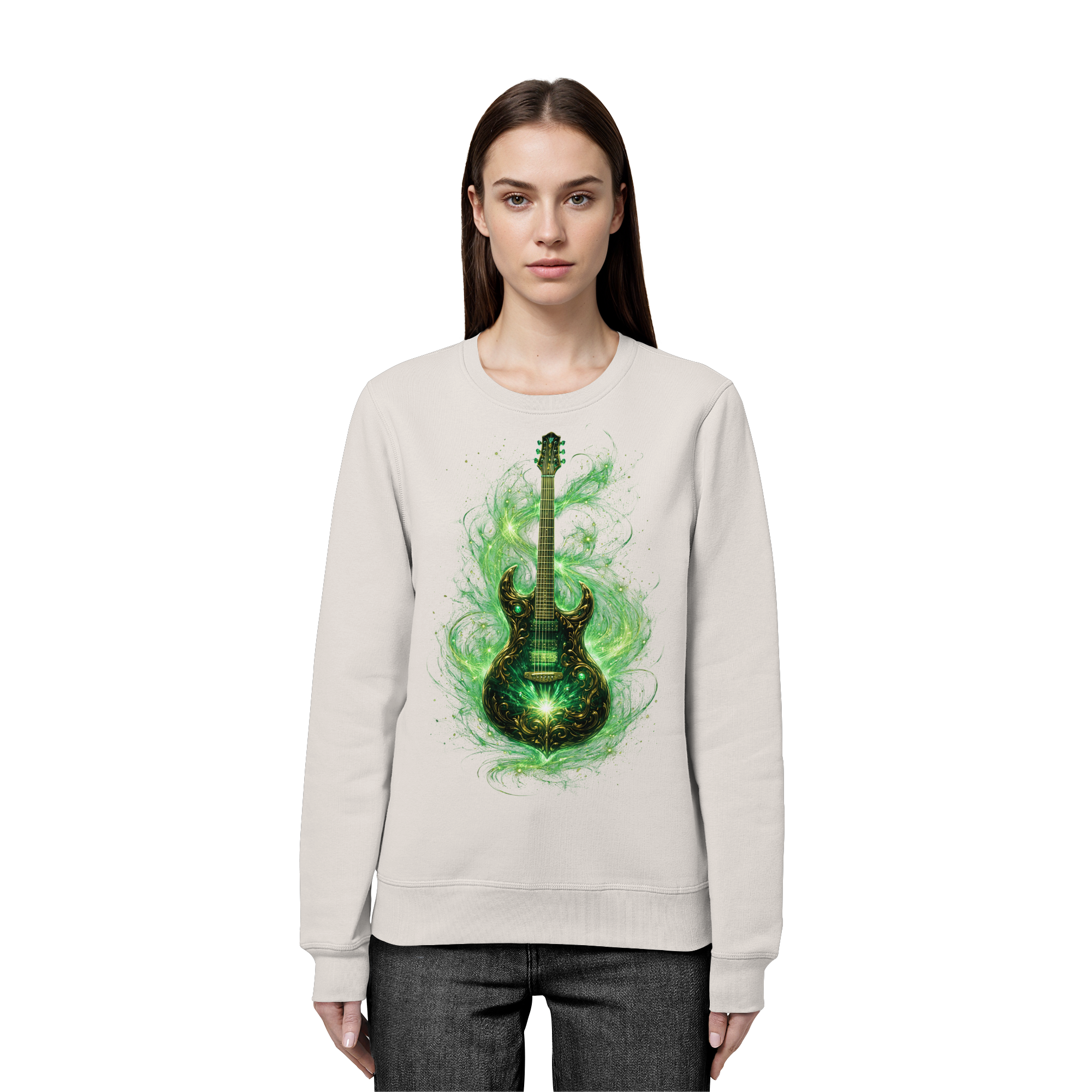 Kollektion: Green Electric Guitar – Luminous Series - Organic Basic Unisex Sweatshirt