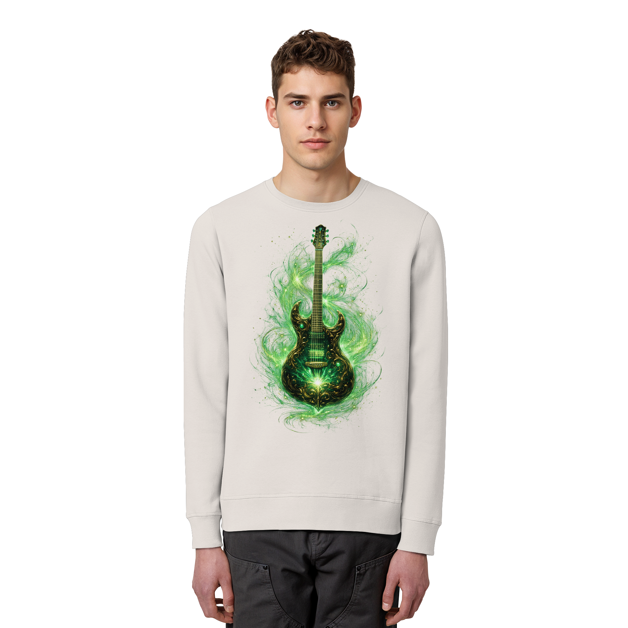 Kollektion: Green Electric Guitar – Luminous Series - Organic Basic Unisex Sweatshirt