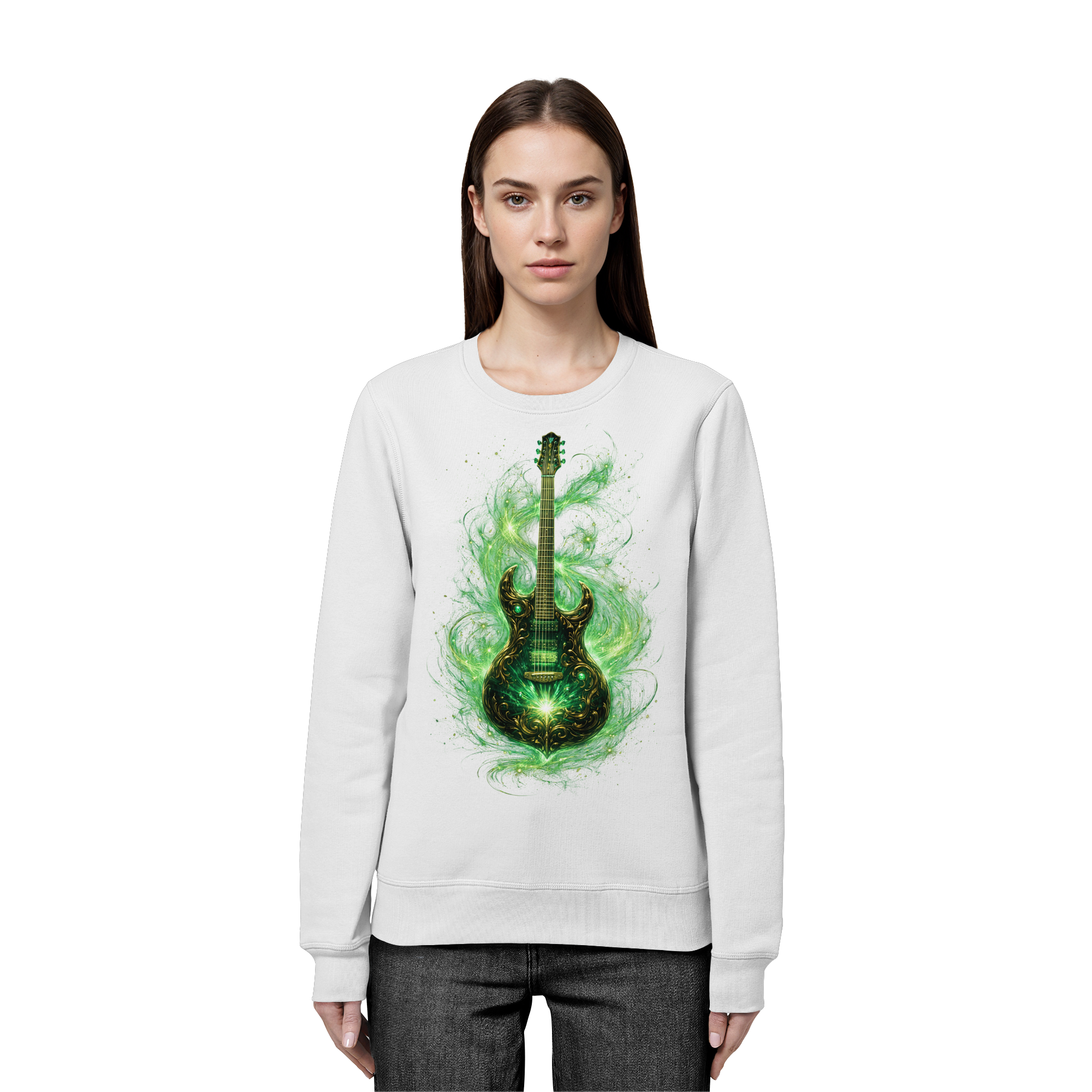 Kollektion: Green Electric Guitar – Luminous Series - Organic Basic Unisex Sweatshirt