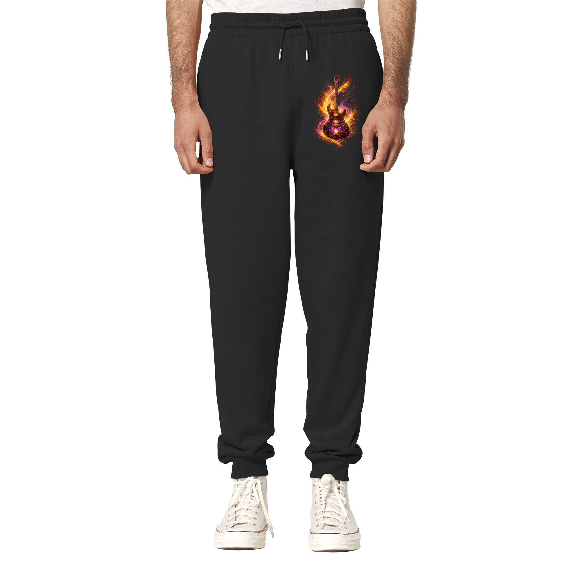 Premium Wear - Organic Jogger Pants  - Red Electric Guitar – Luminous Series |
