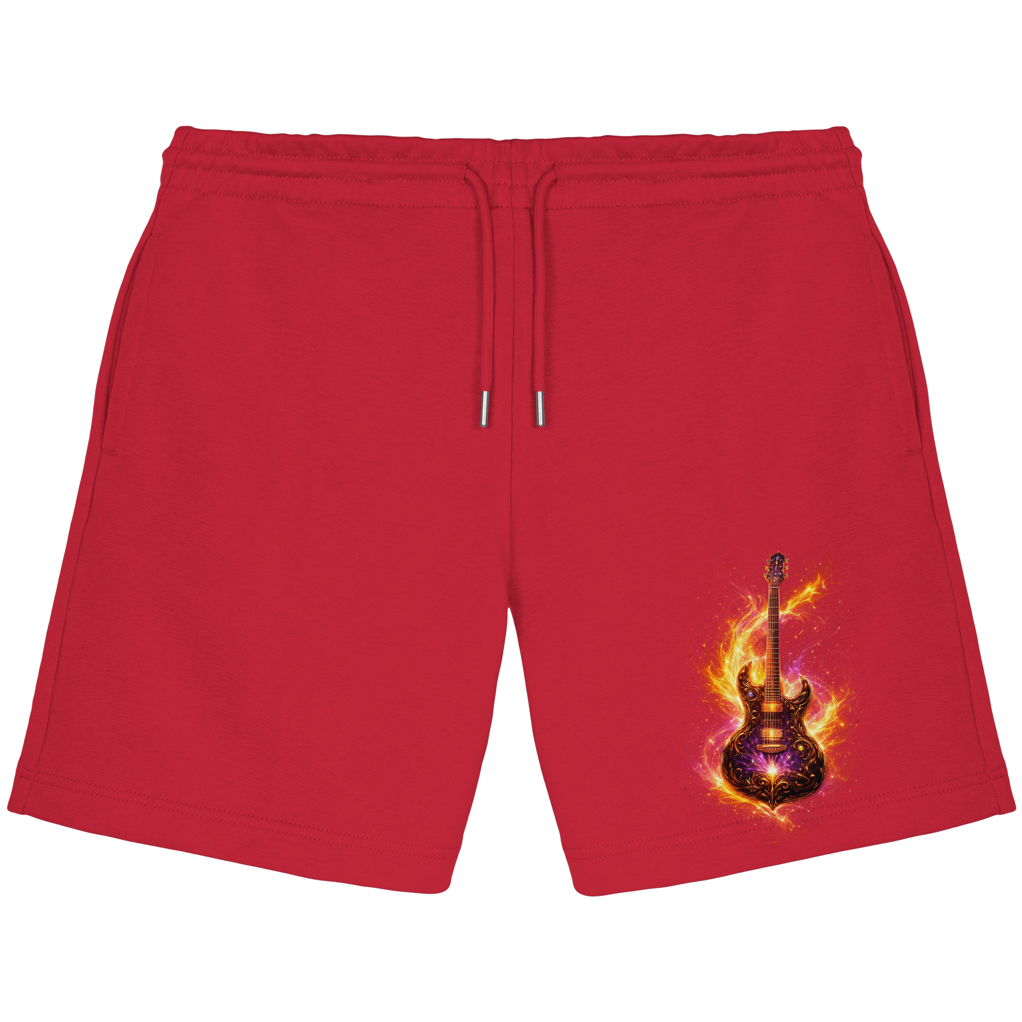 Premium Wear - Organic Jogger Shorts - Red Electric Guitar – Luminous Series