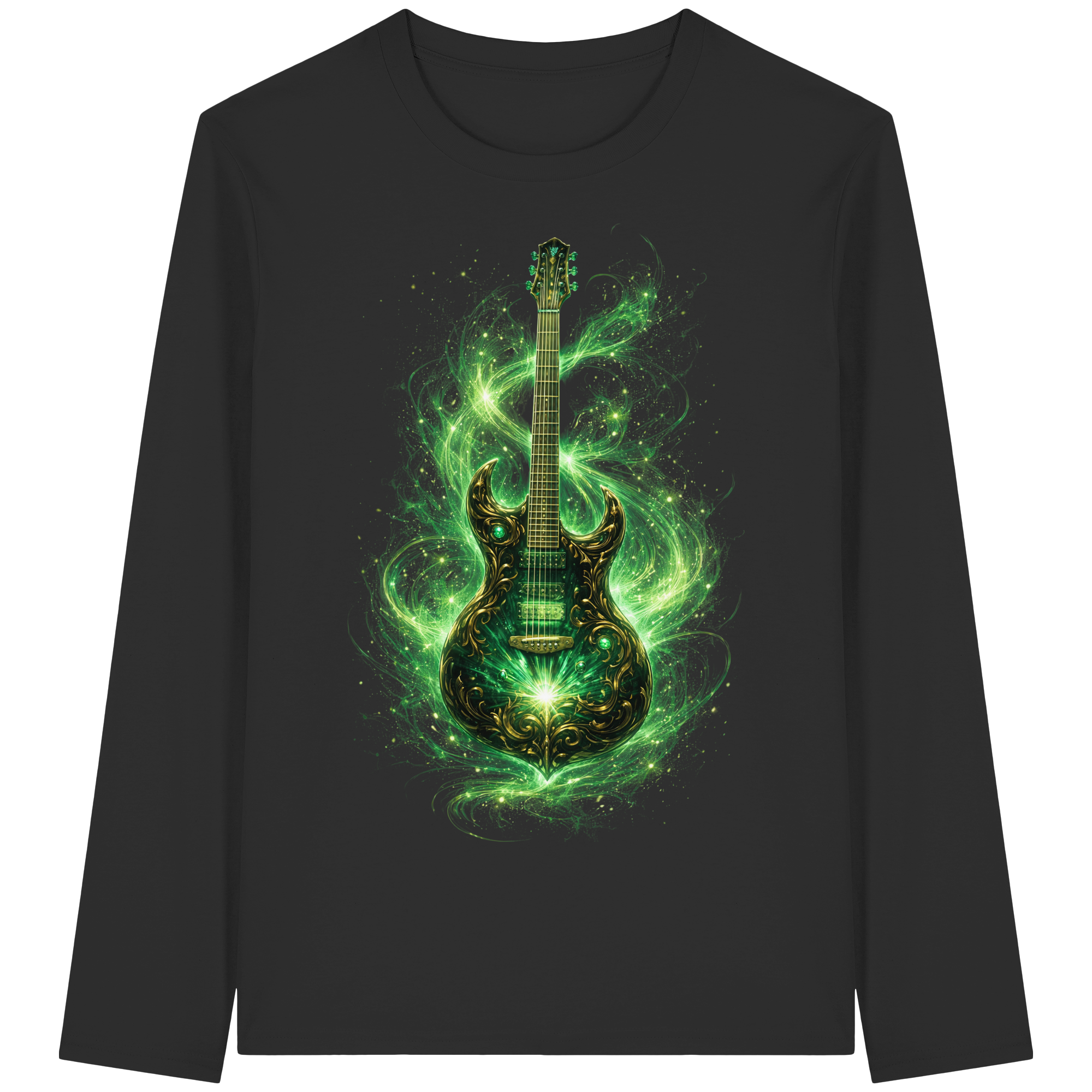 Kollektion: Green Electric Guitar – Luminous Series - Organic Longsleeve T-Shirt
