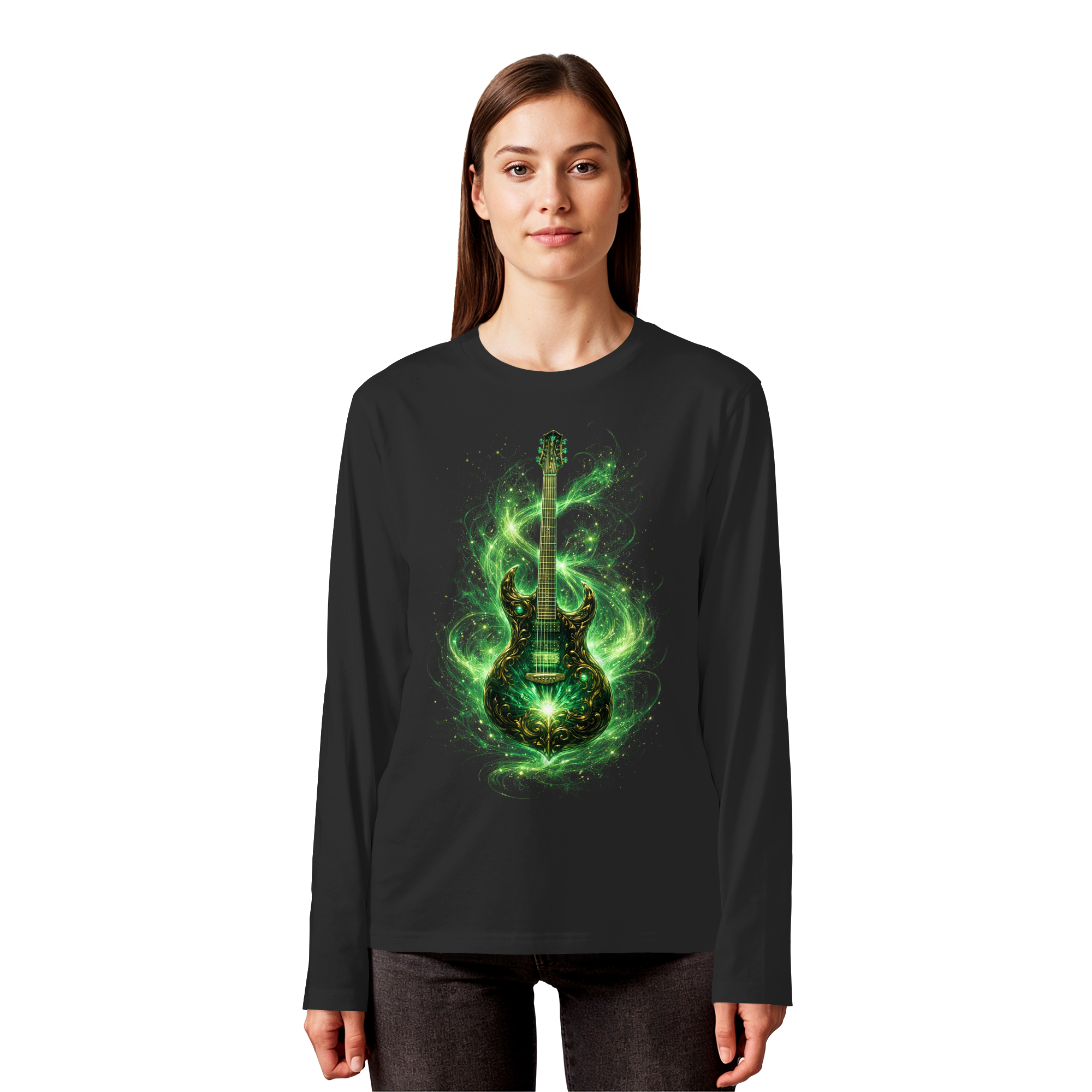 Kollektion: Green Electric Guitar – Luminous Series - Organic Longsleeve T-Shirt