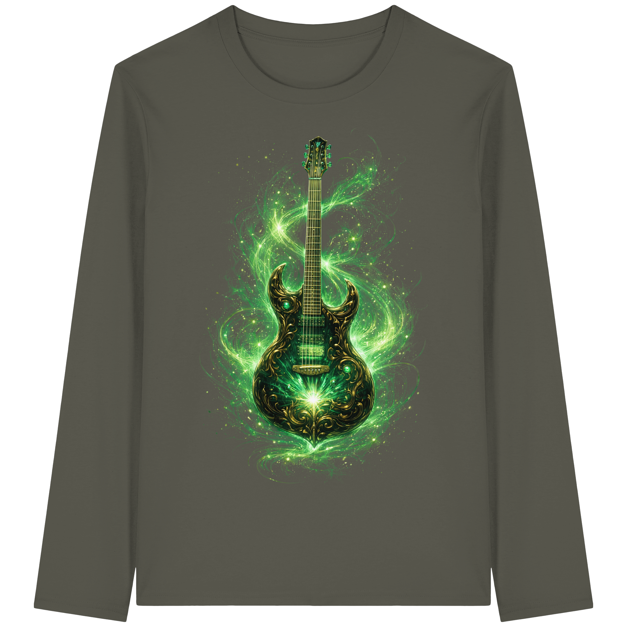 Kollektion: Green Electric Guitar – Luminous Series - Organic Longsleeve T-Shirt