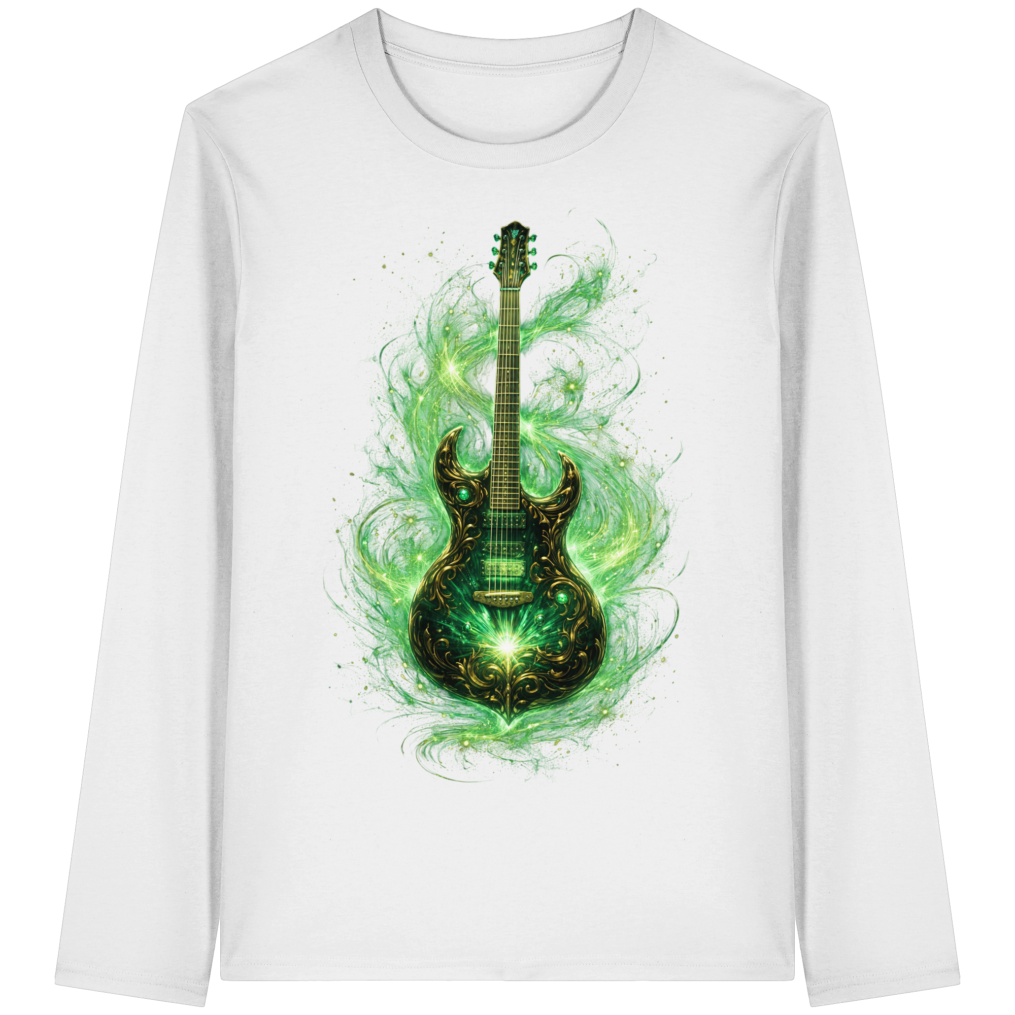 Kollektion: Green Electric Guitar – Luminous Series - Organic Longsleeve T-Shirt
