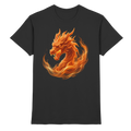 Premium Fantasy Dragon T-Shirt – Flamebound Dragons „Orange Flame Dominion“ – Premium Unisex Shirt - Premium Shirt