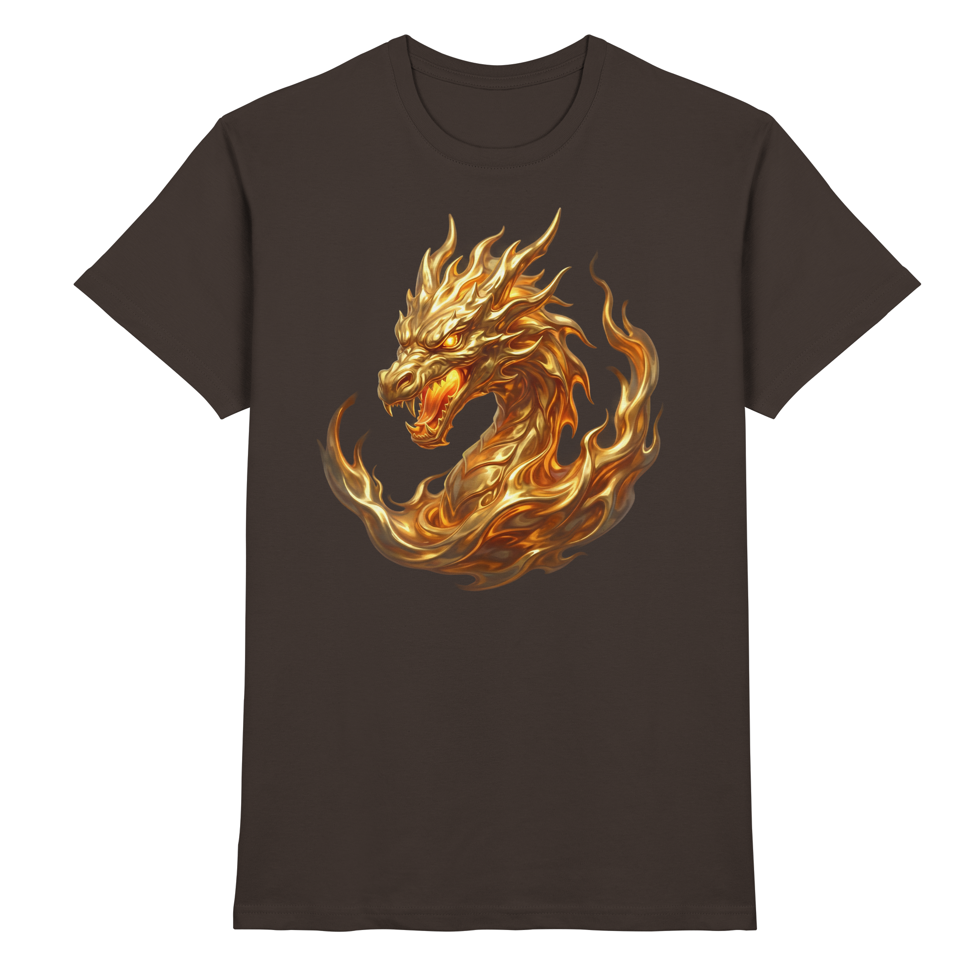 Premium Shirt „Golden Flame Dragon“ Golden Ascendance Edition | Cinematic Horizons