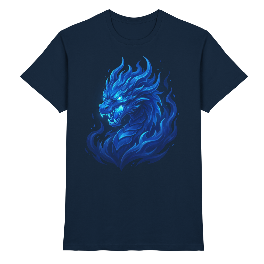 Premium Unisex T-Shirt „Flamebound Dragons“ – Fantasy Drachenmotiv – Hochwertiger Baumwollstoff – Geschenk für Drachenfans | Cinematic Horizons
